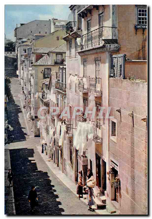 CPM Portugal Lisboa Antiga rua do Bairro da Bica 