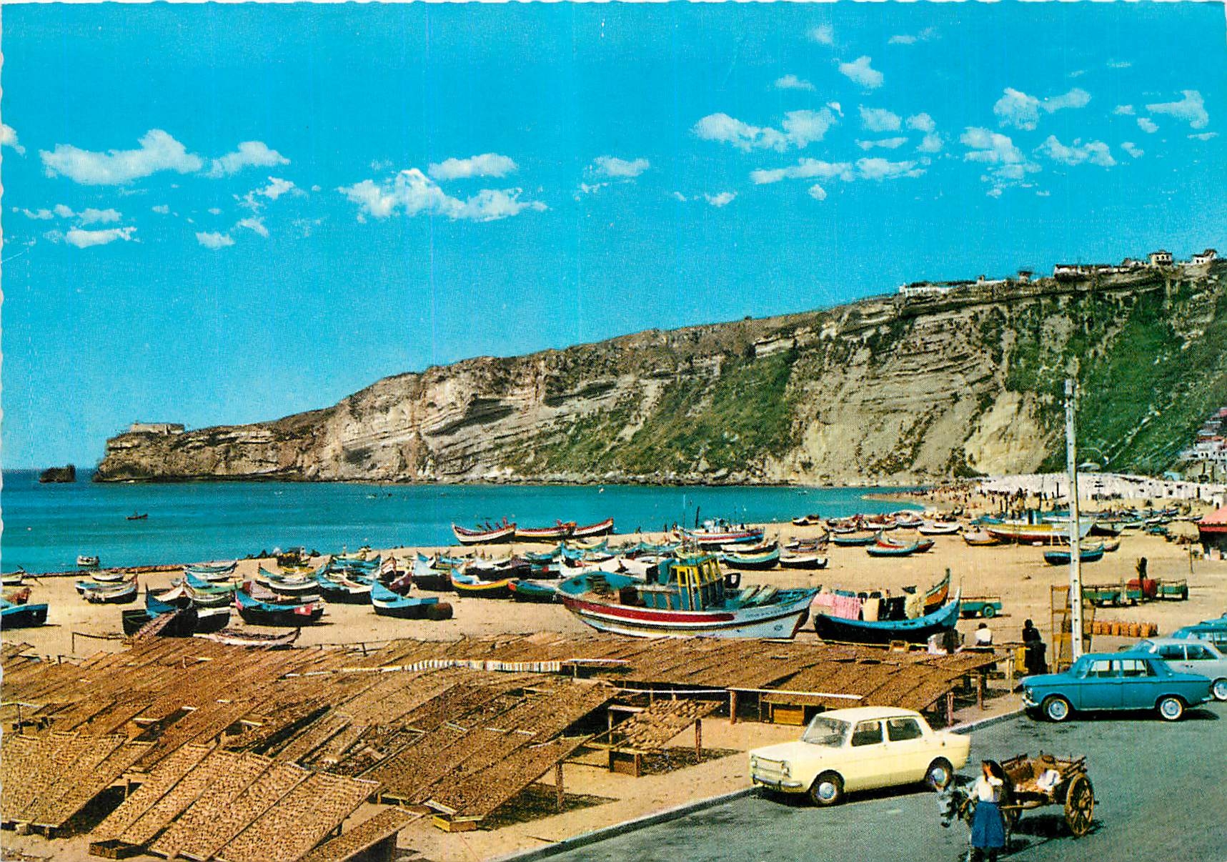 CPM Nazare Sechage du poisson et bateaux de peche 