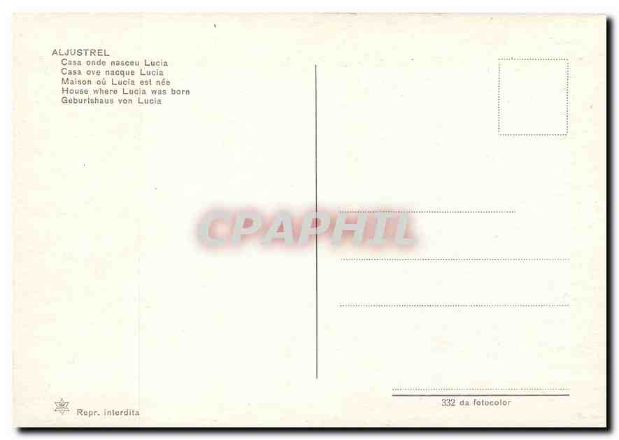 CPM Aljustrel Maison ou Lucia est nee  — Back