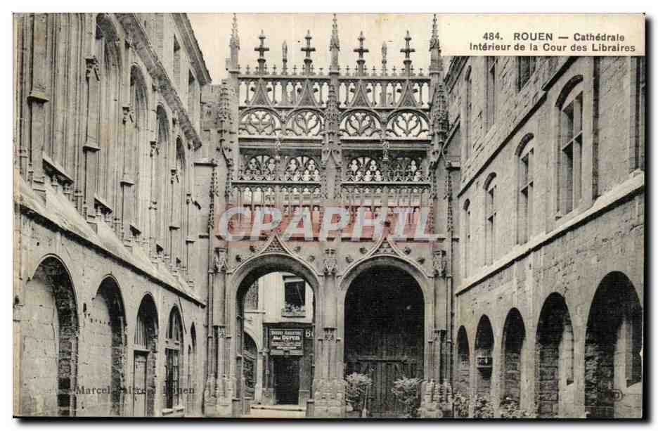 Rouen-Cathedrale-Interieur de la Cour des Librairies-CPA