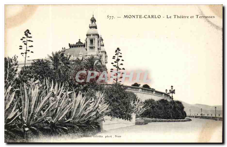 Monte-carlo-Le Theatre et Terrasses -CPA