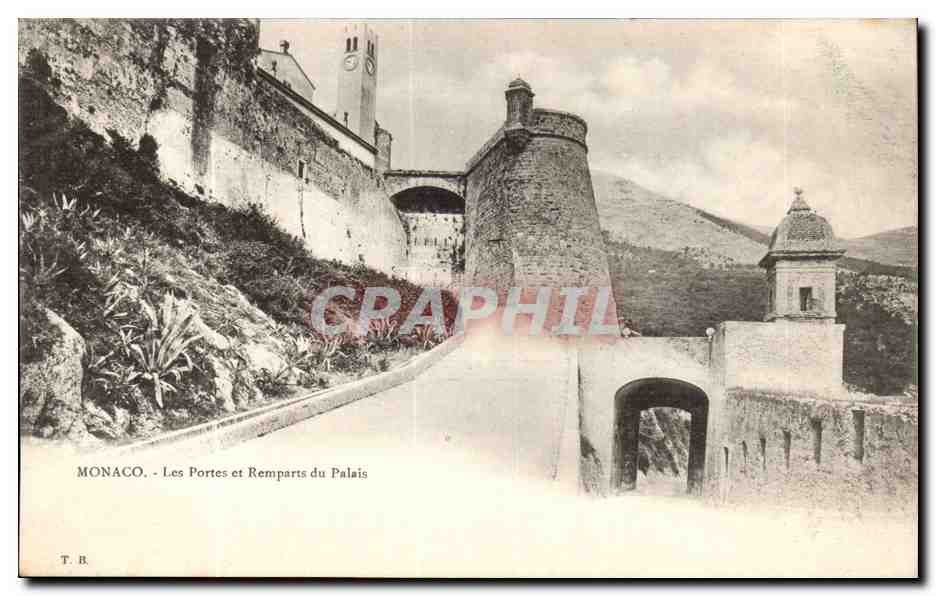 Monaco- Les Portes et Remparts de Palais-CPA
