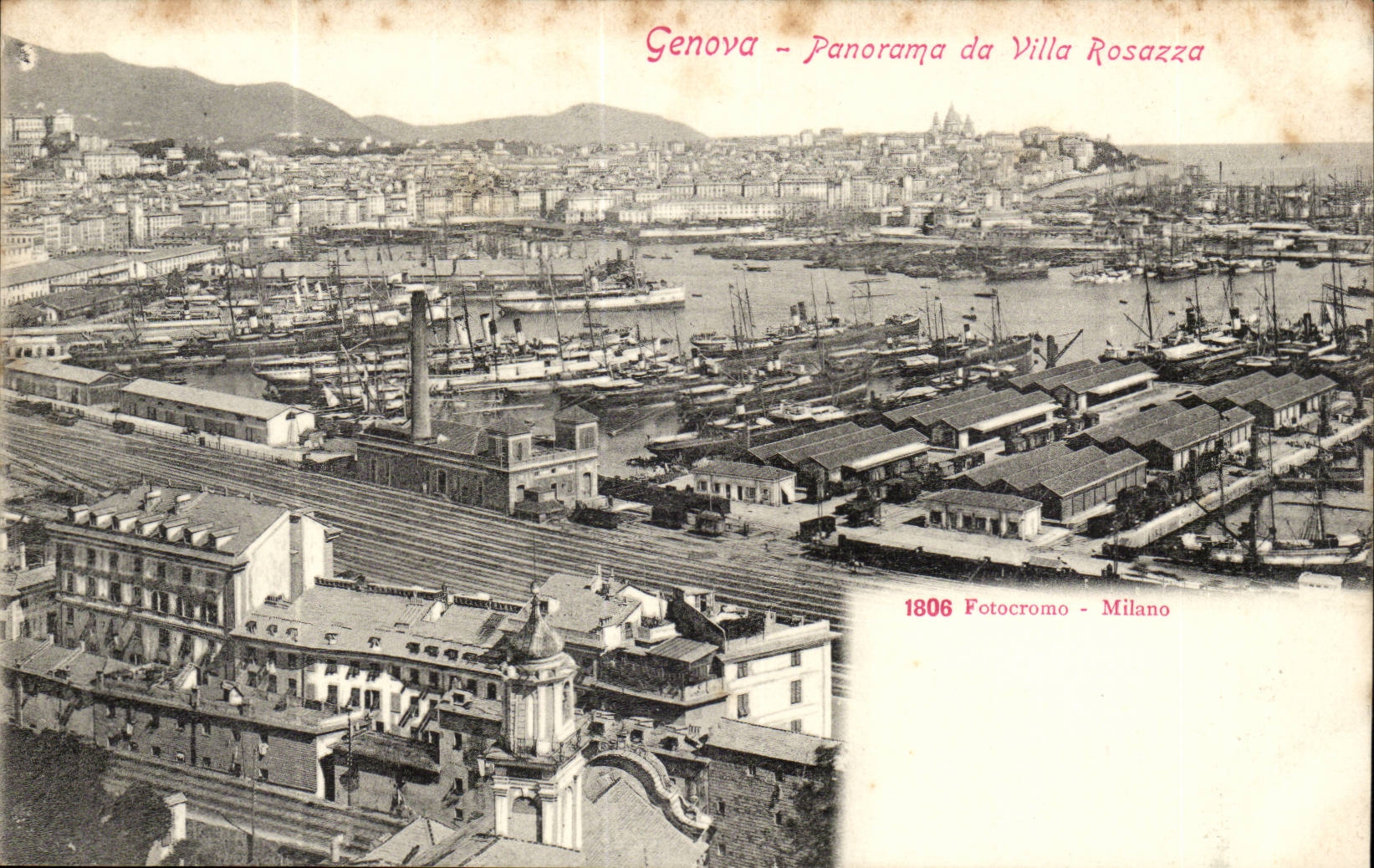 Genova-Genoa-Panorama da Villa Rosazzo- CPA