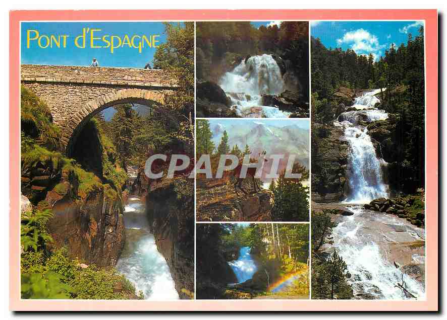 CPM Cauterets Hautes Pyrenees Le Pont et la Cascade du Pont d'Espagne 