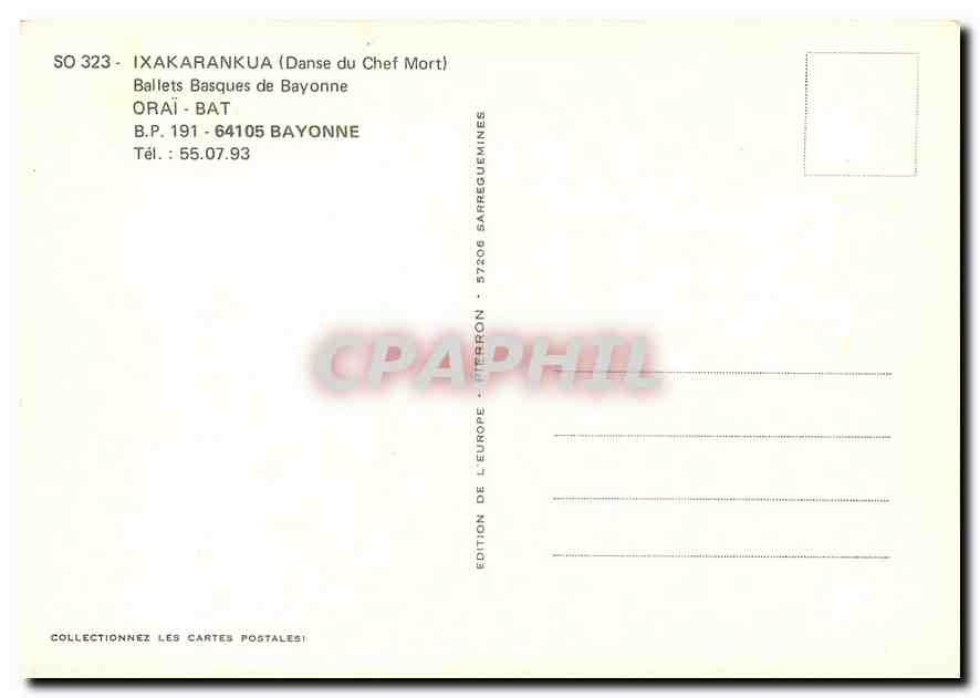 CPM Ixakarankua danse du Chef Mort Orai Bat Bayonne  — Rückseite