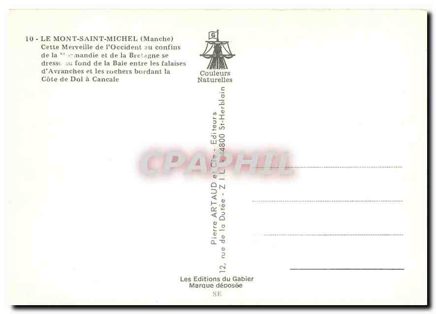 CPM Le Mont Saint Michel Manche Cette Merveille de l'Occident au confins  — Verso