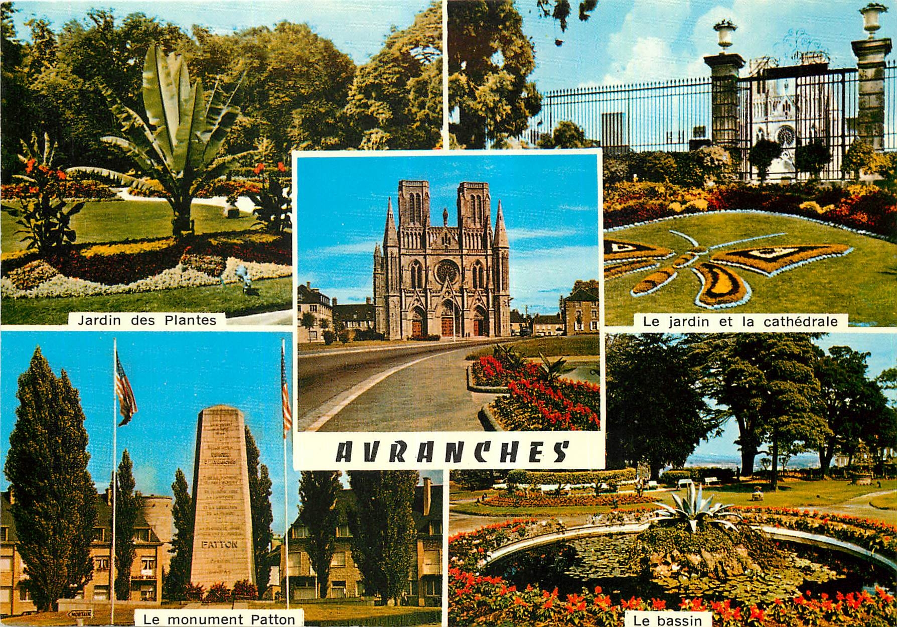 Avranches — Jardin des Plantes, cathédrale, monument Patton, bassin — éditeur Arttaud, série 101