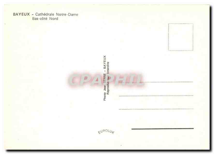 CPM Bayeux Cathedrale Notre Dame Bas cote Nord  — Rückseite