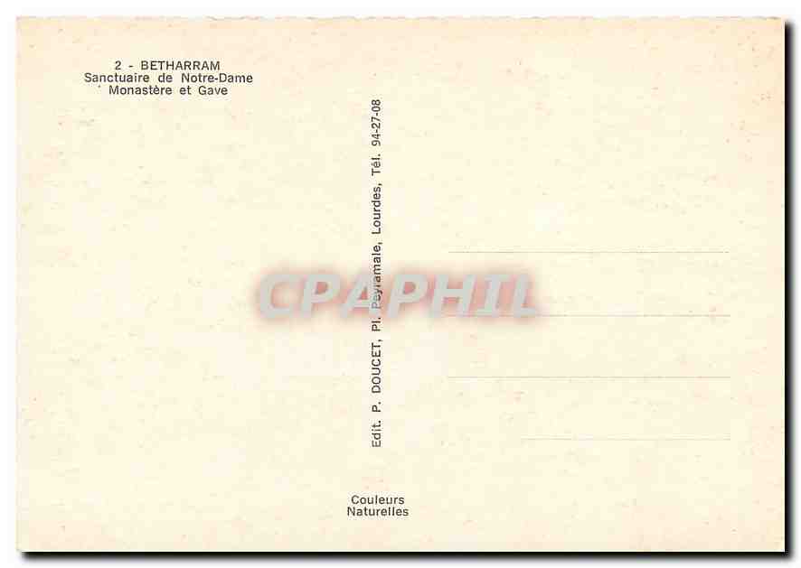 CPM Betharram Sanctuaire de Notre Dame Monastere et Gave  — Rückseite