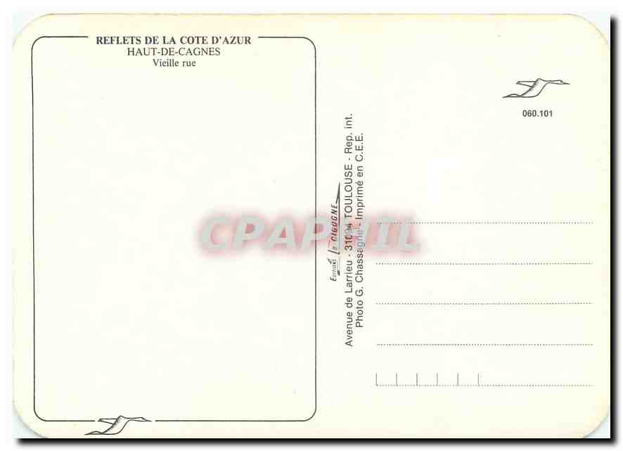 CPM Haut de Cagnes Vieille rue  — Verso