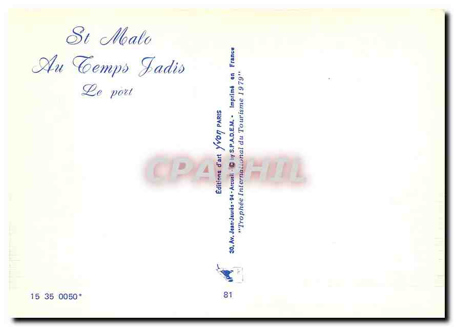 St Malo (Ille et Vilaine) — Le port — Éditions d'Art Arcueil — Verso