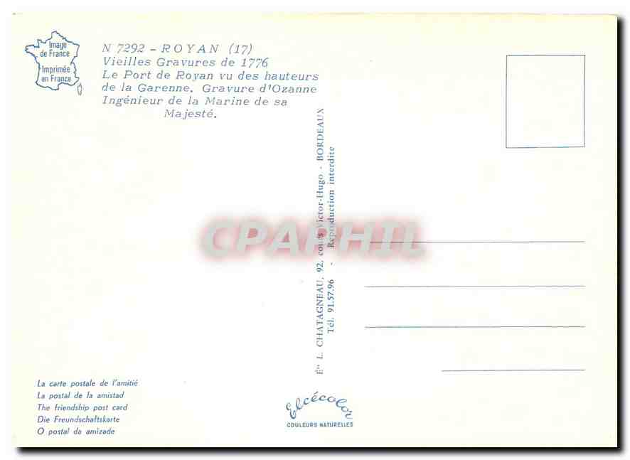 CPM Royan Vieilles Gravures de 1776  — Verso