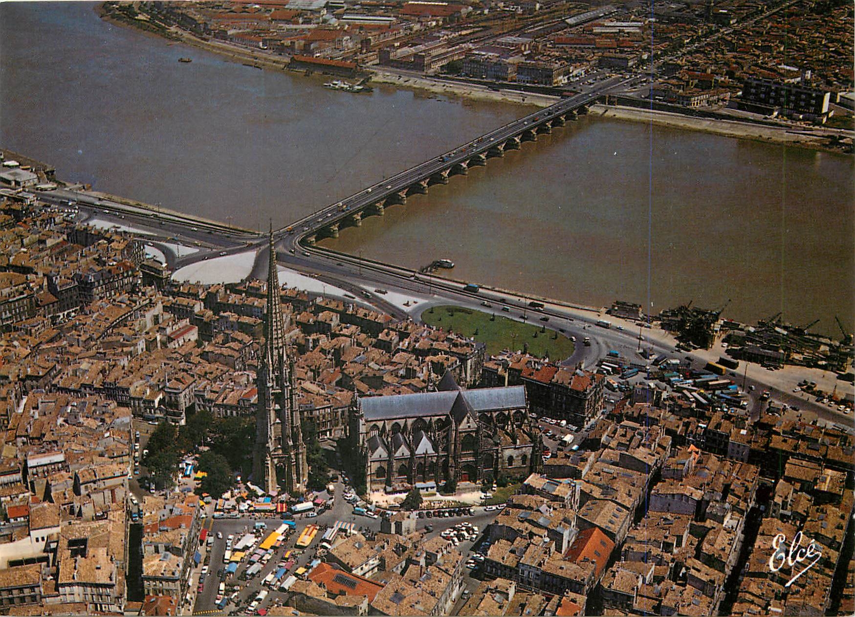 CPM Bordeaux Gironde Vue Generale sur l'Eglise St Michel 