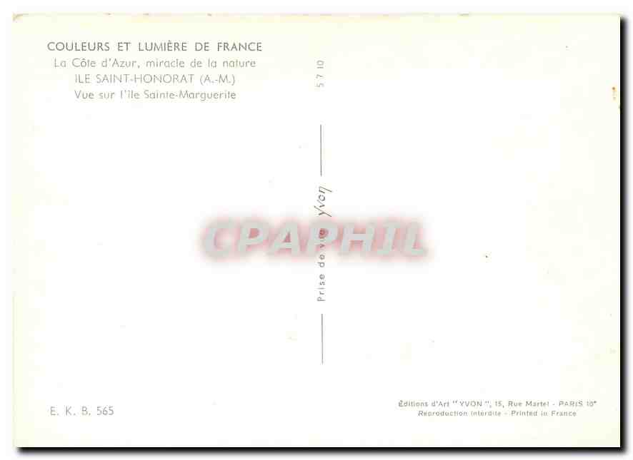 CPM Ile Saint Honorat AM Vue sur I'lle Sainte Marguerite  — Rückseite