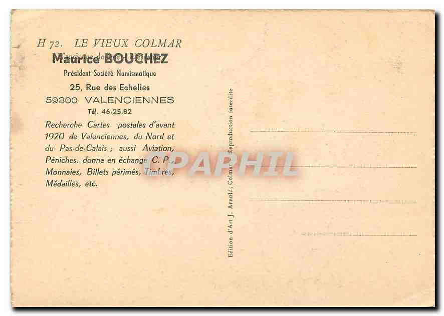 CPM Le Vieux Colmar Valenciennes  — Rückseite