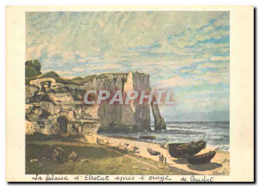 CPM Gustave Courbet La falaise d'Etretat apres l'orage Musee du Louvre 