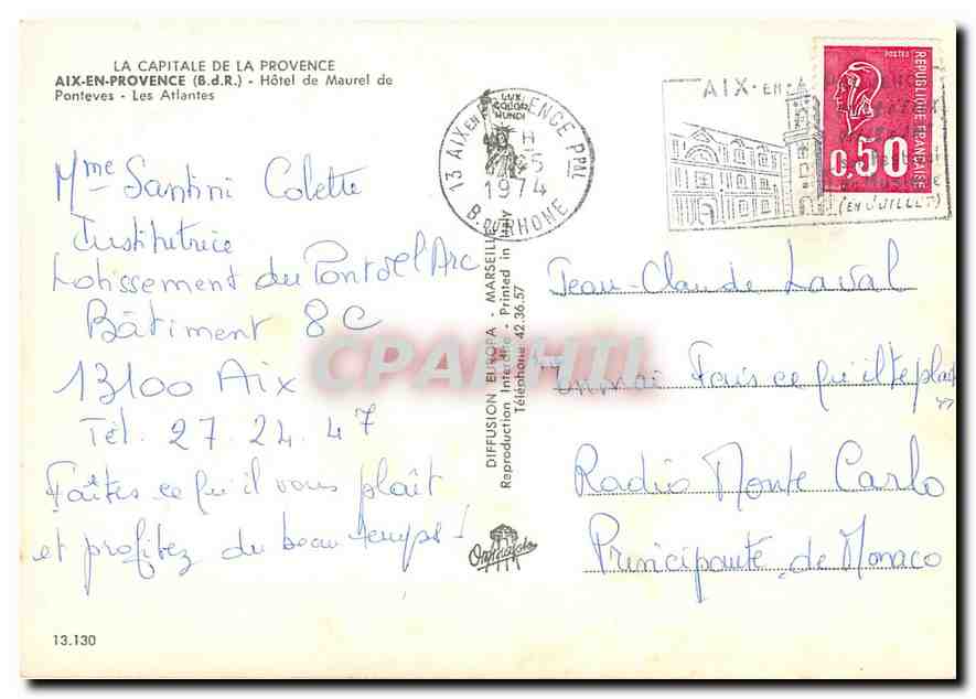 Aix-en-Provence — Hotel de Maurel de Ponteves — Diffusion Europa — Reverso