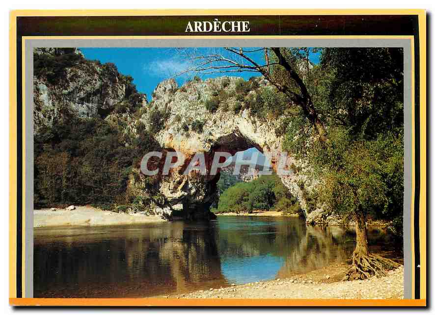 CPM Le Pont d'Arc Ardeche Arche naturelle surplombant la riviere l'Ardeche 