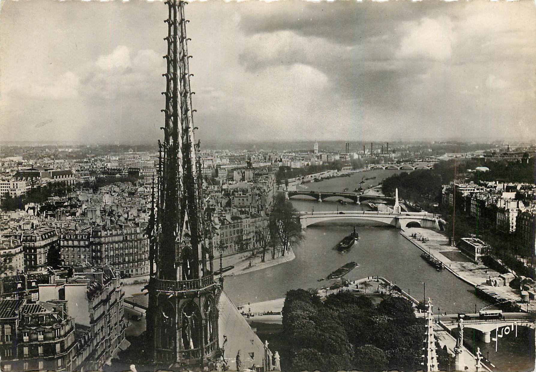 CPM Paris en Flannant Vue panoramique prise de Notre Dame 