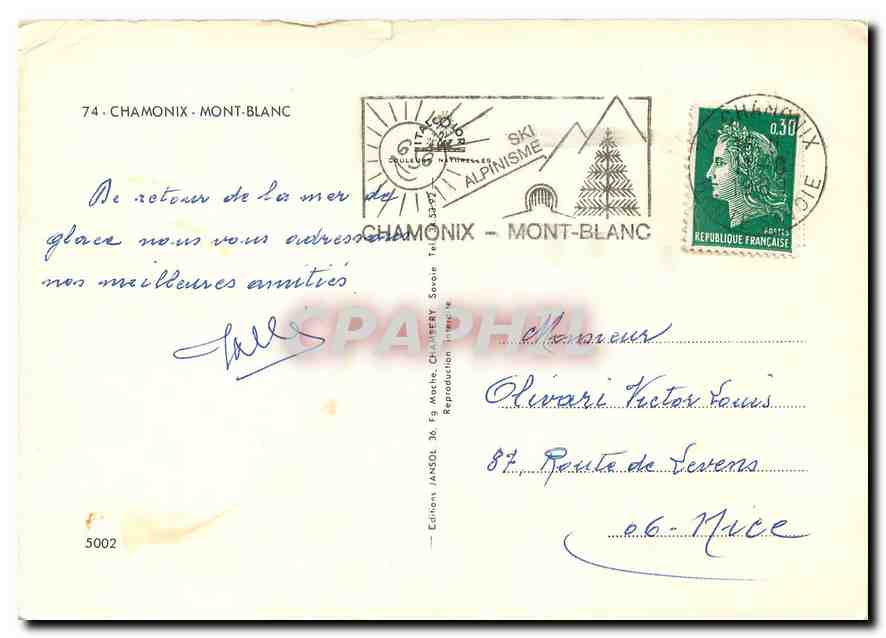CPM Chamonix Mont Blanc  — Rückseite