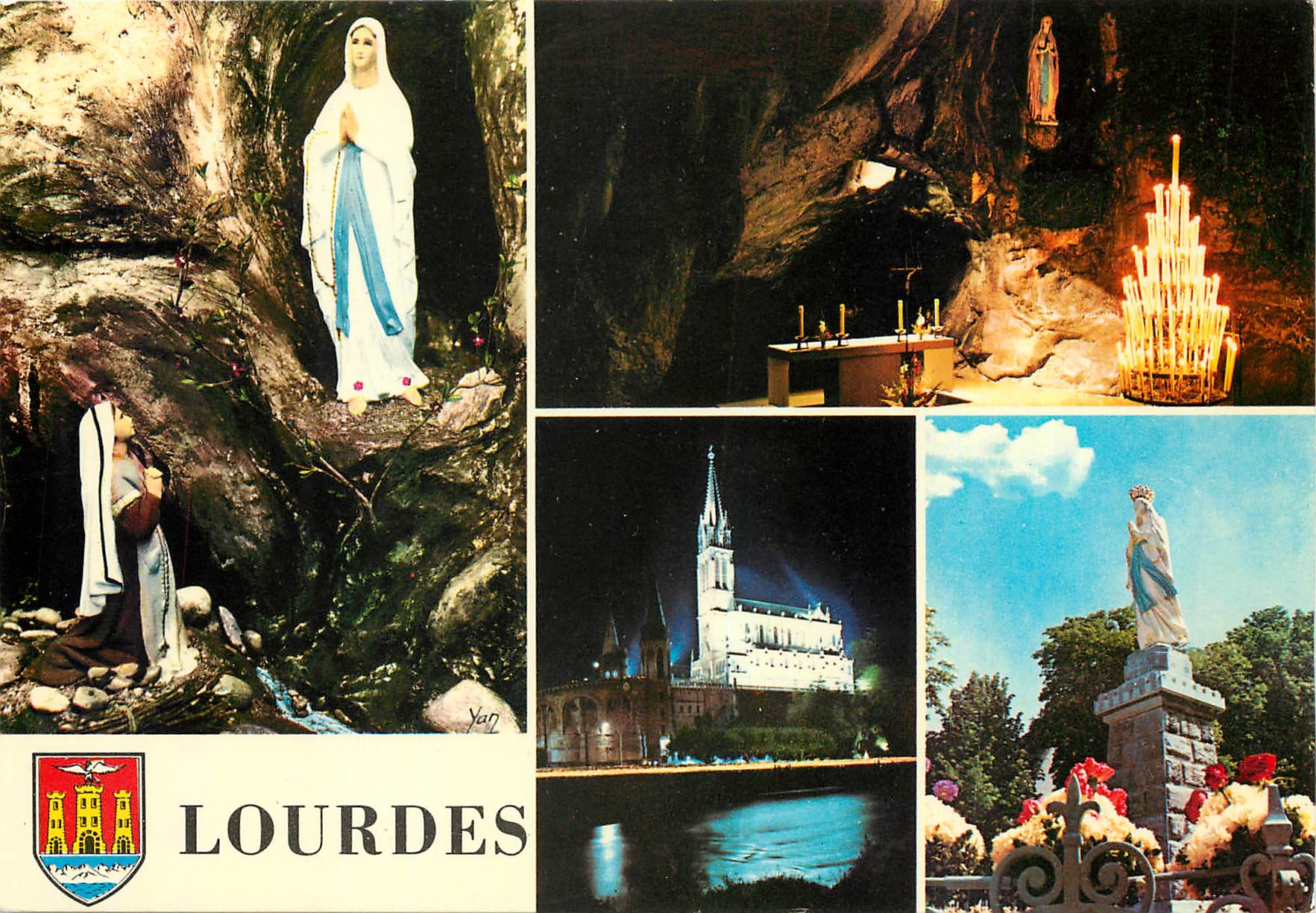 CPM Souvenir de Lourdes L'Apparition La Grotte Miraculeuse 