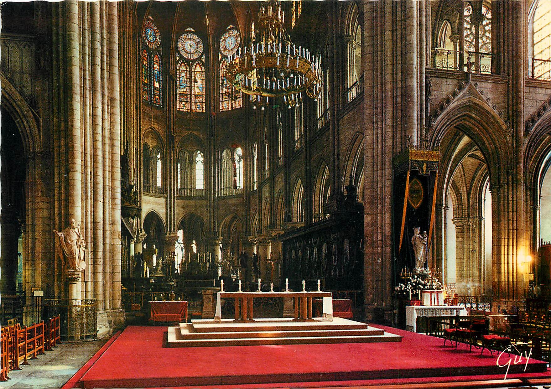 CPM Paris et ses Merveilles Interieur de la cathedrale Notre Dame le choeur 