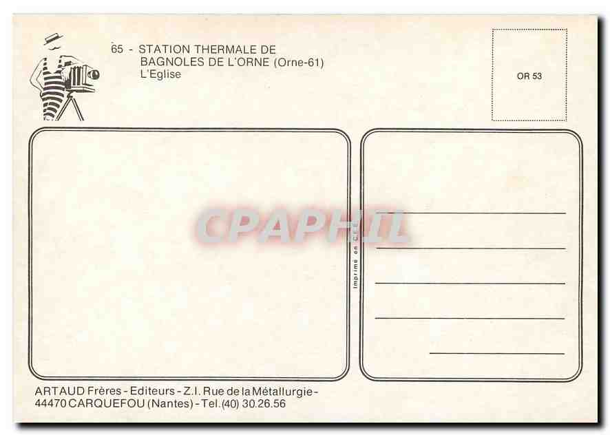 CPM Station Thermale de Bagnoles de l'Orne L'Eglise  — Rückseite