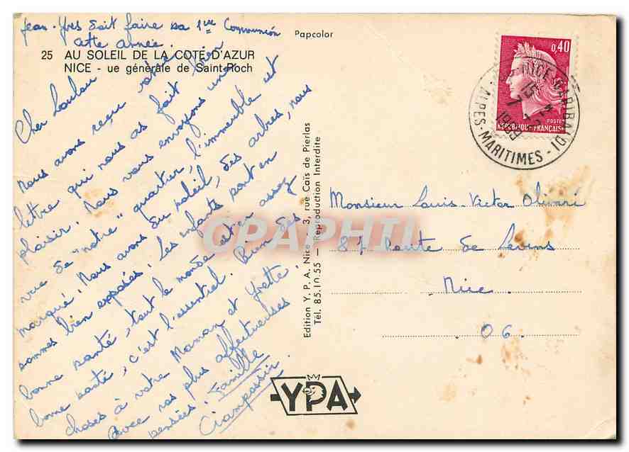 CPM Au Soleil de la Cote d'Azur Vue generale de Saint Roch Nice — Verso