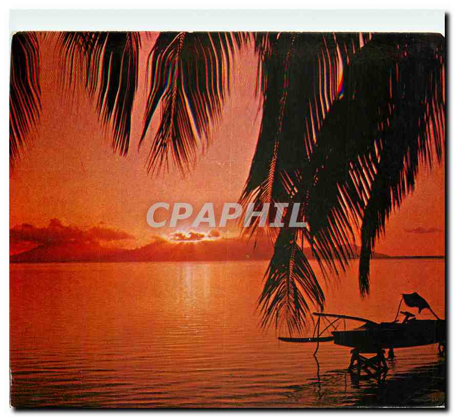 CPM Tahiti Moorea Coucher de soleil sur Moorea 