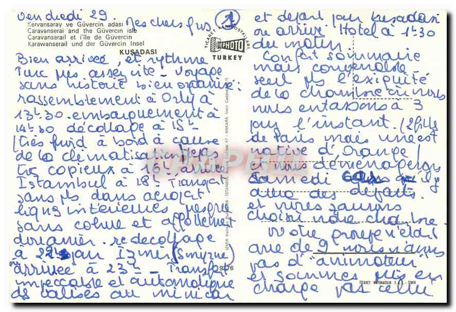 CPM Caravanserail et l'ile de Guvervin  — Verso