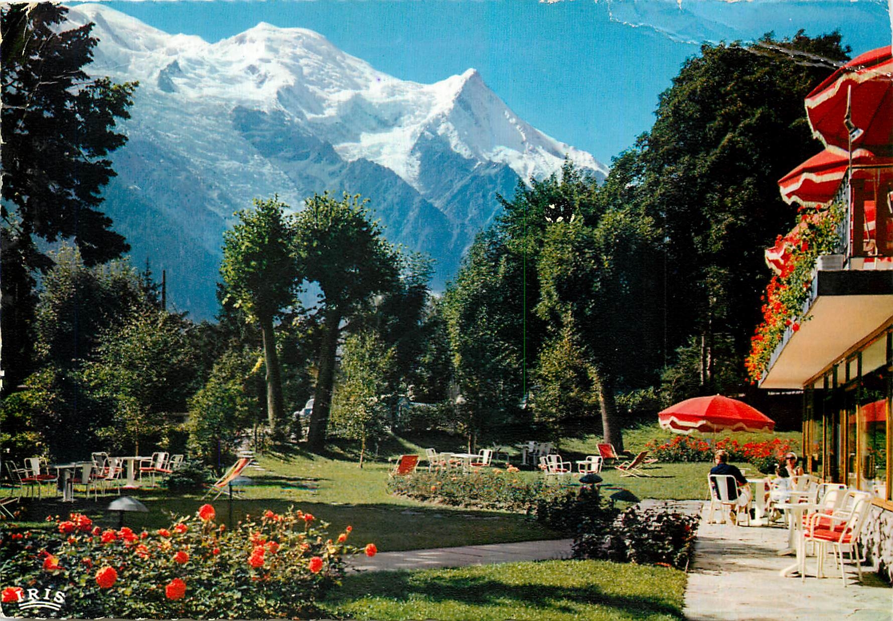 CPM Chamonix Mont Blanc Vue prise depuis le Parc de l'Hotel Mont Blanc 