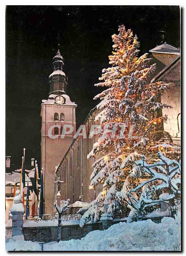 Mégeve — Die Kirche, bei Nacht — Éditions de France