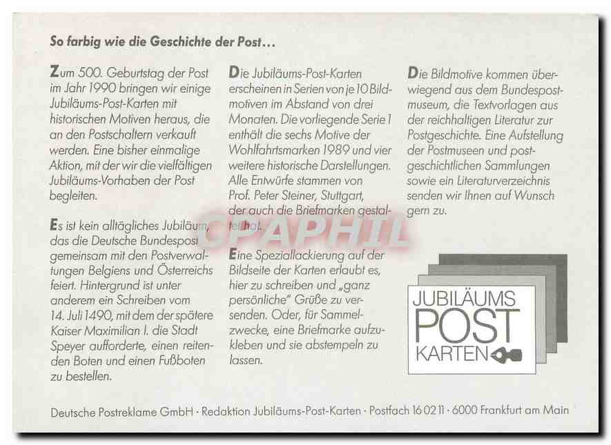 CPM So farbig wie die Geschichte der Post Automobile — Rückseite