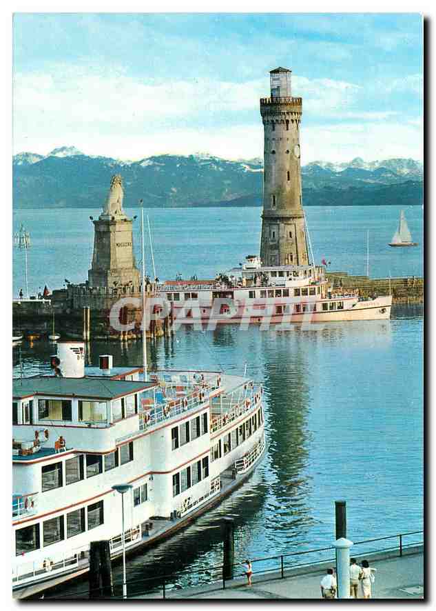 CPA Lindau im Bodensee Haloneintahrl mit MS Augsburg 