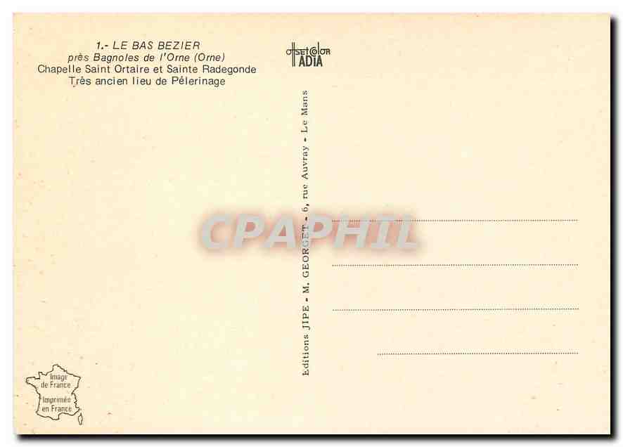 CPA Le Bas Bezier pres Bagnoles de l'Orne Orne  — Rückseite