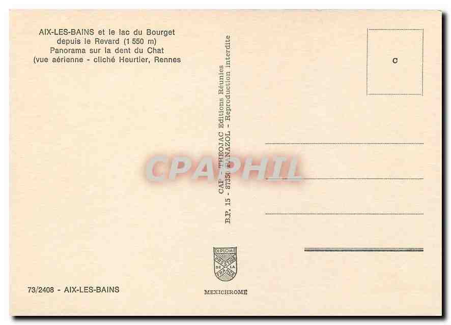 CPM Aix les Bains et le lac du Bourget depuis le Revard  — Rückseite