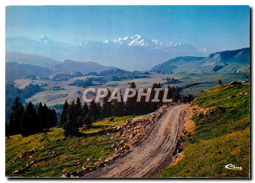 Praz-de-Lys — Panorama sur le Mont-Blanc — Imprimeur Combier