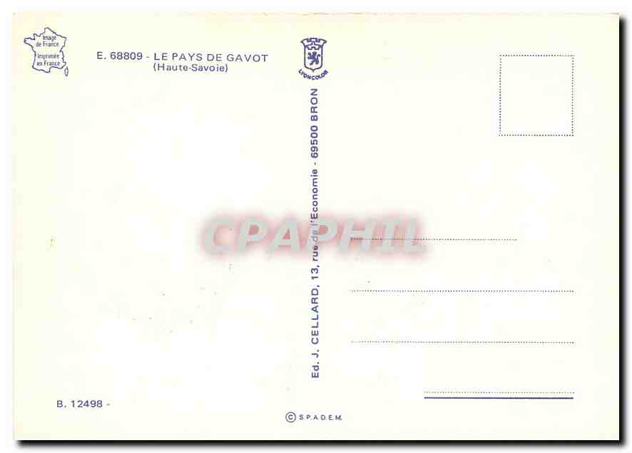 CPM Le Pays de Gavot Haute Savoie  — Rückseite
