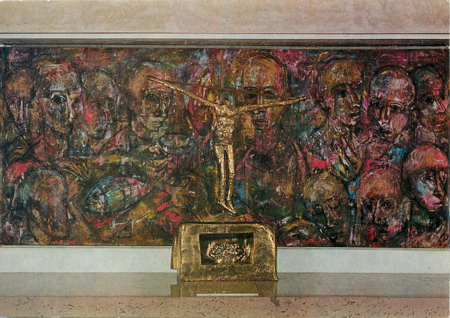 Crypte de l'Église N.D. de toute-Grâce — Cène de Kyno et Christ de Claude Mary — Éditions Spadém, Paris 1965