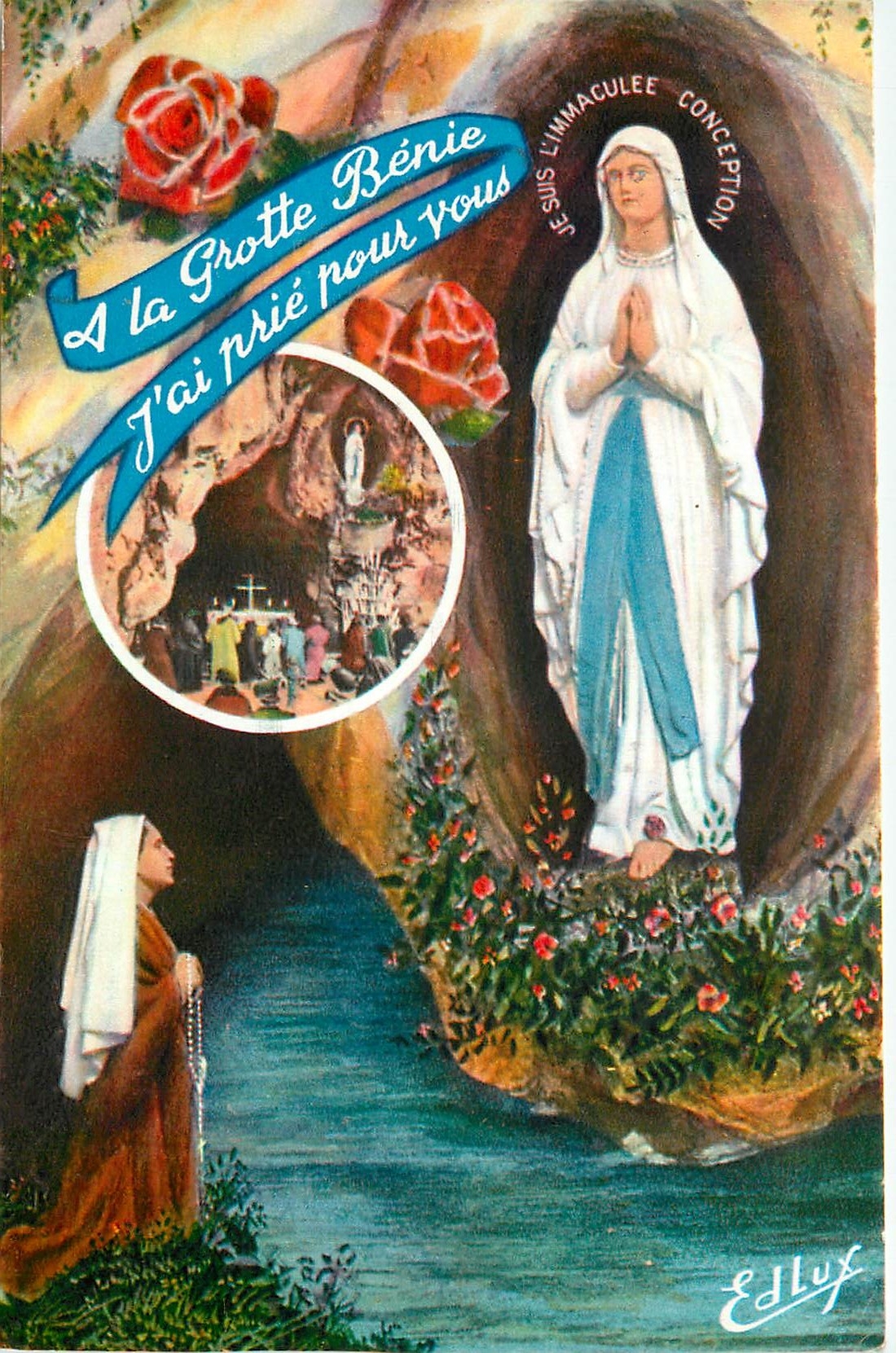 CPM Lourdes L'Apparition et la Grotte Miraculeuse 