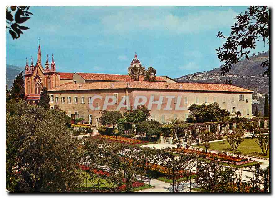 CPM Nice L'Eglise du Monastere de Cimiez et une partiede ses jardins fleuris 