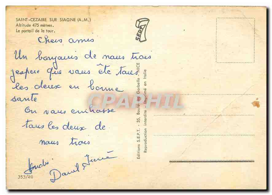 CPM Saint Cezaire sur Siagne AM Le portail de la tour  — Rückseite