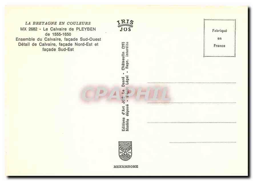 CPM Le Calvaire de Pleyben de 1555 1650  — Rückseite