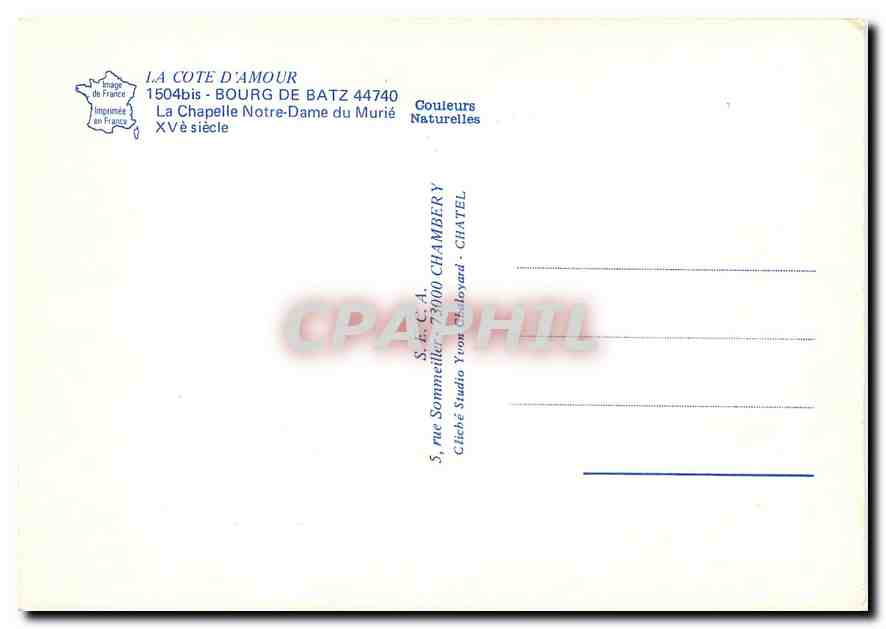 CPM Bourg de Batz La Chapelle Notre Dame du Murie  — Back
