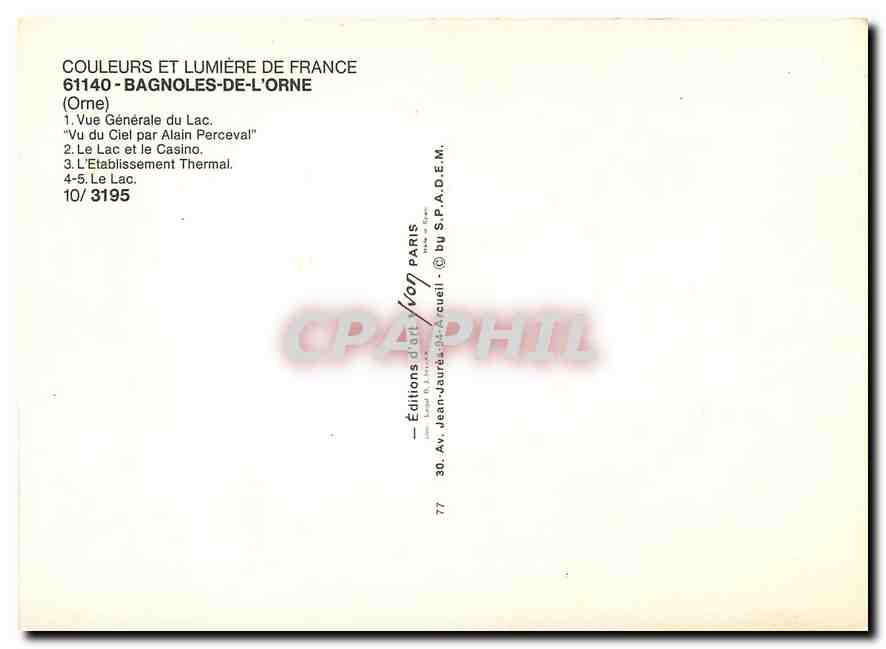 CPM Bagnoles de l'Orne Orne Vue generale du Lac  — Rückseite