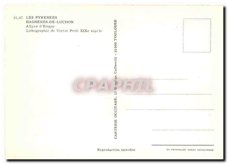 CPM Bagneres de Luchon Allees d'Etigny  — Rückseite