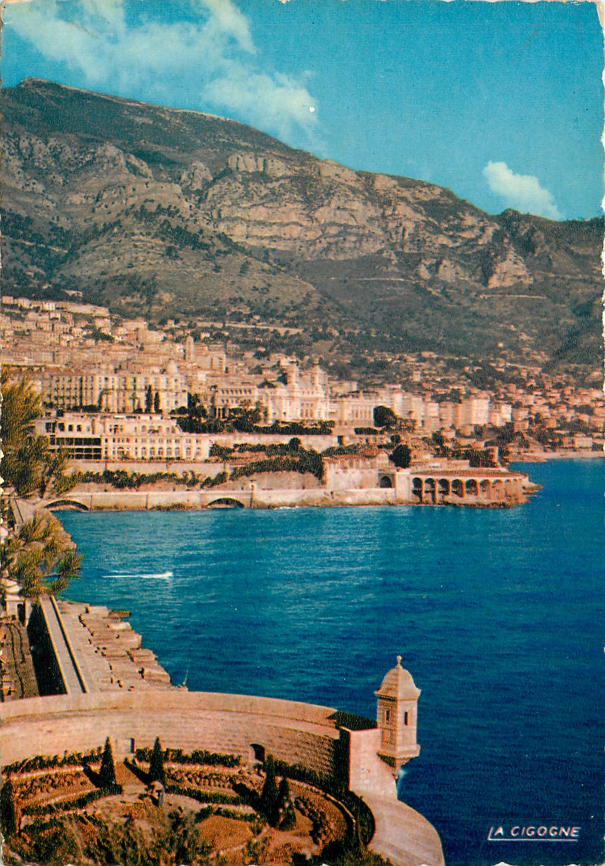 CPM Monte Carlo Le Casino et le Tir aux Pigeons vus de Fort Antoine 