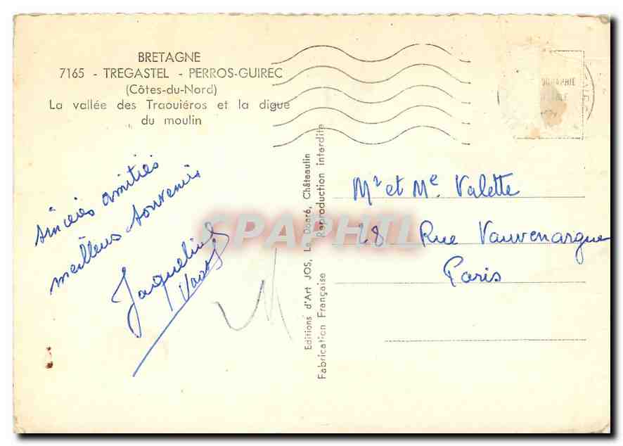 CPM Bretagne Tregastel Perros Guirec Cotes du Nord  — Rückseite