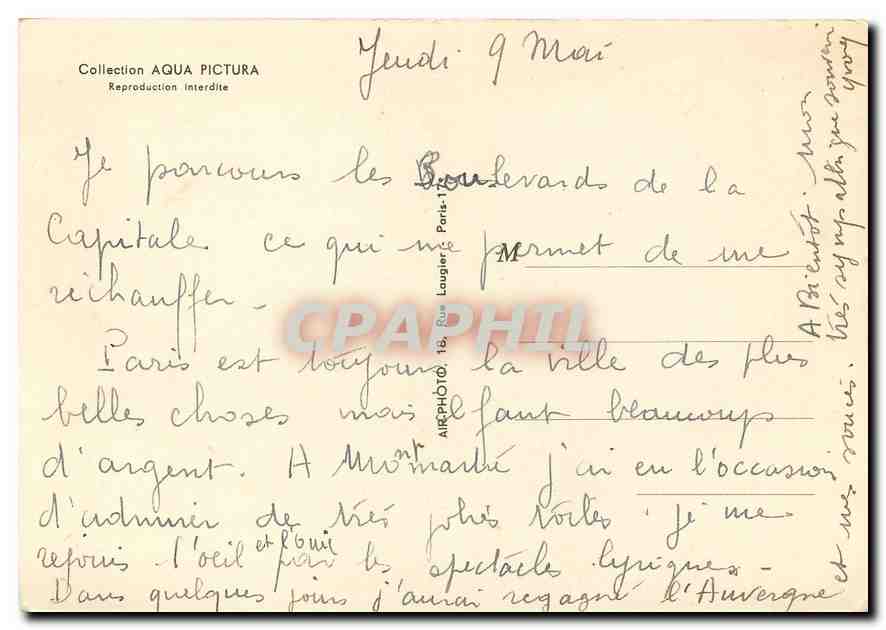 CPM Collection Aqua Pictura Paris Moulin Rouge — Verso