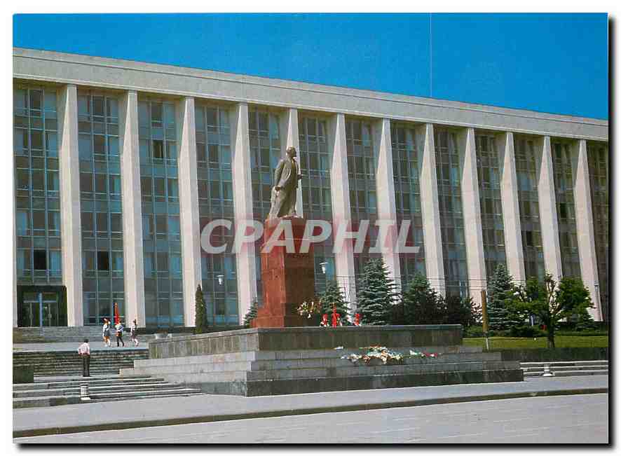 Monument à Lénine — devant le bâtiment du Parlement — éditeur Aéroflot, Kishinev